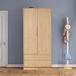 衣柜纯实木家用h大衣橱卧室家用衣柜儿童储物收纳简约现代原木柜