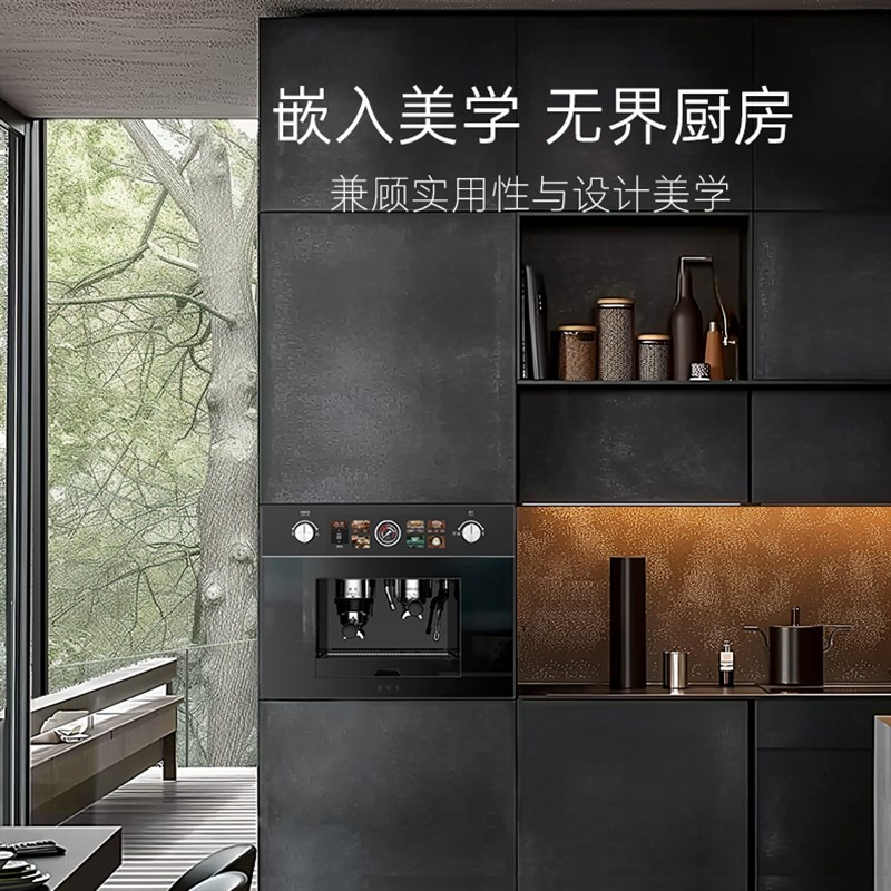 DVS嵌入式意式半自动咖啡机家用小型奶泡机研磨一体家用办公商用