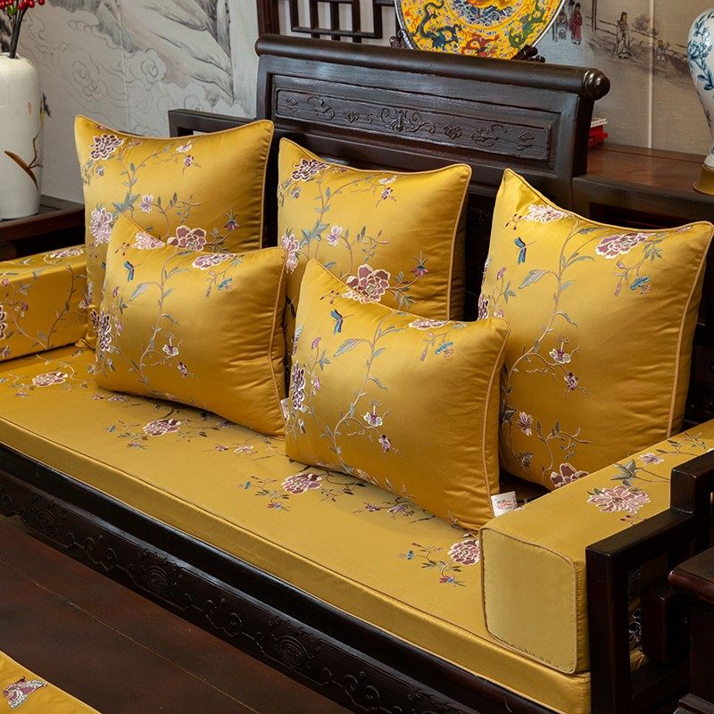 中式红木沙发坐垫刺绣花朵古典海绵定做制靠垫抱枕圈椅实木沙发垫,居家布艺,沙发垫,淘宝优惠券,粉丝福利购,淘宝优惠卷