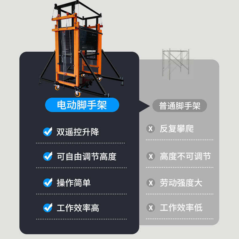 移动式升降平台提机升电动脚手架无线遥控自动升降机可室内折叠装