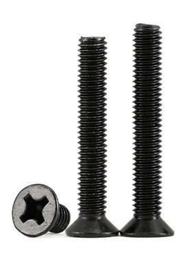 黑色304不锈j钢螺丝十字沉头螺钉十字槽平头机牙螺栓螺丝钉