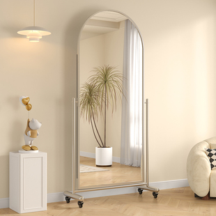家用全身镜显高显k瘦高清落地镜服装店可移动试衣镜网红美颜穿衣
