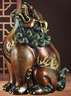 彩铜貔貅摆件招财皮丘摆设家w居客厅玄关办公室摆设装饰品商务礼