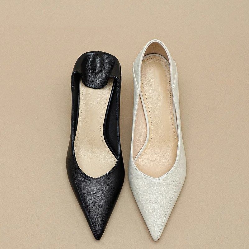 裸色高跟鞋女2025新款气质高级不累脚通勤尖头一脚蹬细跟单鞋女,女鞋,浅口单鞋,淘宝优惠券,粉丝福利购,淘宝优惠卷