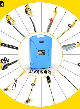 48V无刷园林工具背包锂电电池组合套装割草机绿篱机Y电锯吹风机