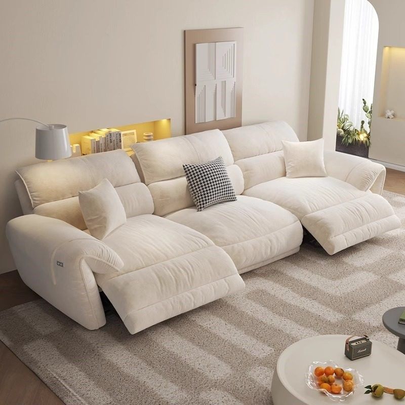 电动多功能沙发客厅2025新款奶油风小户型可调节猫抓磨砂布艺沙发,住宅家具,功能沙发,淘宝优惠券,粉丝福利购,淘宝优惠卷