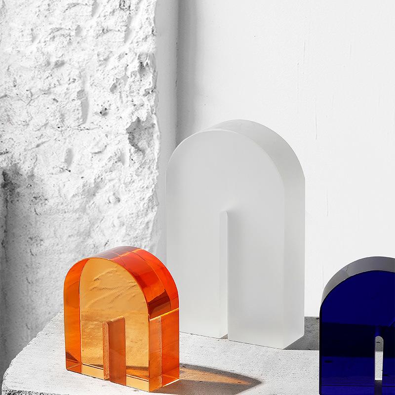 现代简约轻奢创意工艺品玻璃小摆件书档工艺品摆件桌面创意装饰品