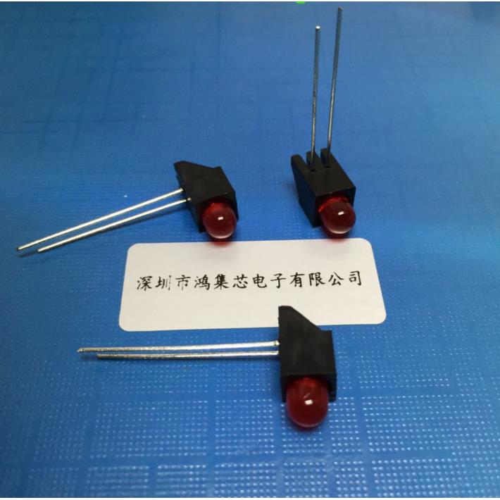 5mmLED单孔灯座含灯珠黑色塑料PCB方形固定座指示发光二极管红绿