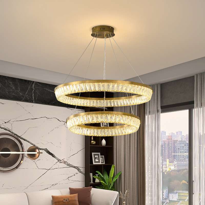 轻奢水晶吊灯大气客厅灯后现代简约新款卧室奢华餐厅饭厅极简灯具
