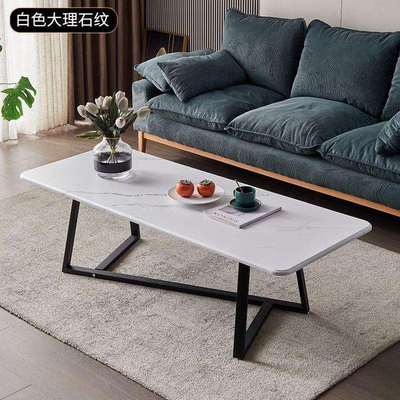 意式轻奢茶台简约现代高级感办公室茶桌家用客厅长方形茶几桌