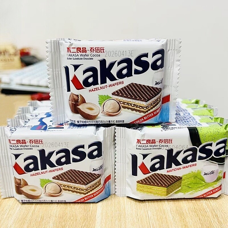 不二良品榛子抹茶酥脆威化饼干图片