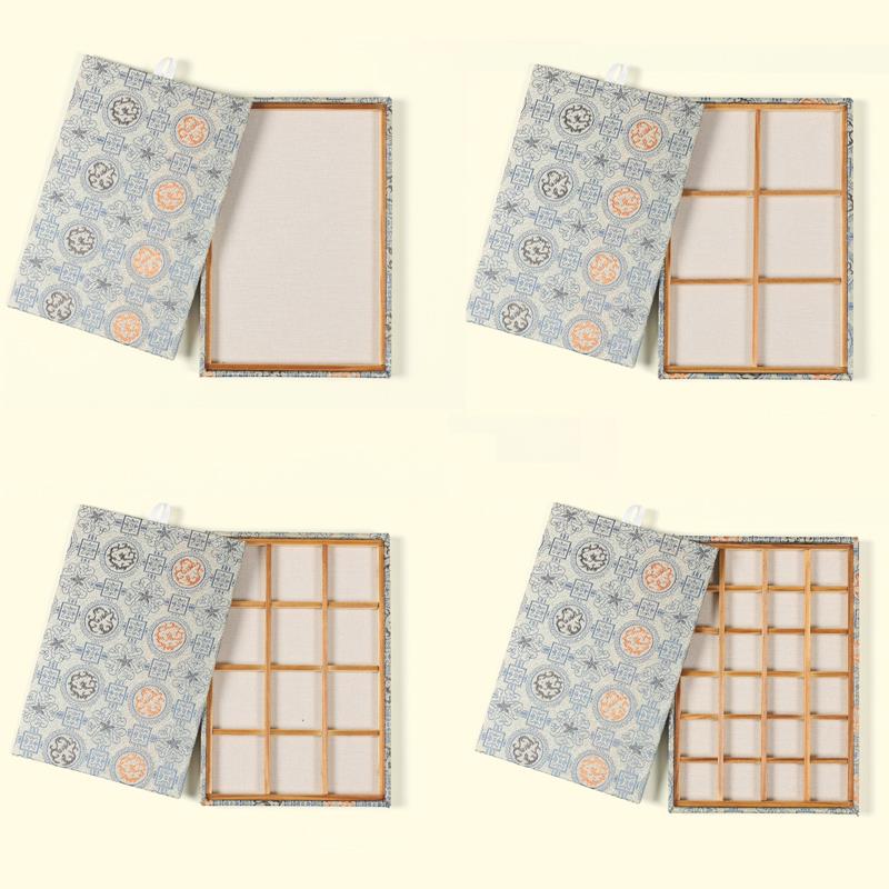 热销古钱币锦盒托盘收纳盒宋锦布材质银元杂件古币通宝展示收藏高