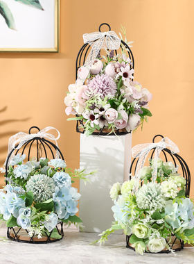 热销铁艺鸟笼微景观摆件幼儿园森系户外装饰园区景观别墅庭院花园