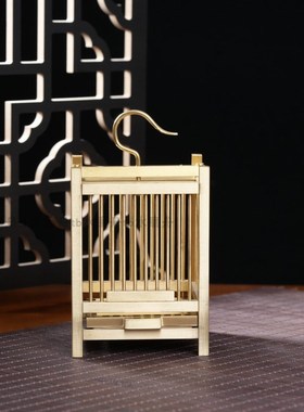 热销黄铜笼子摆件纯铜鸟笼蝈蝈笼小动物昆虫蛐蛐笼子金属装饰工艺