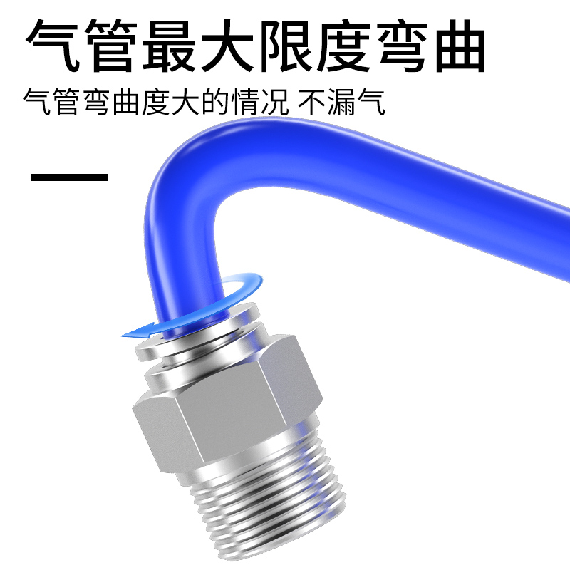 热销304不锈钢气管快速接头气动PL快插螺纹pc气嘴直通气泵汽三通