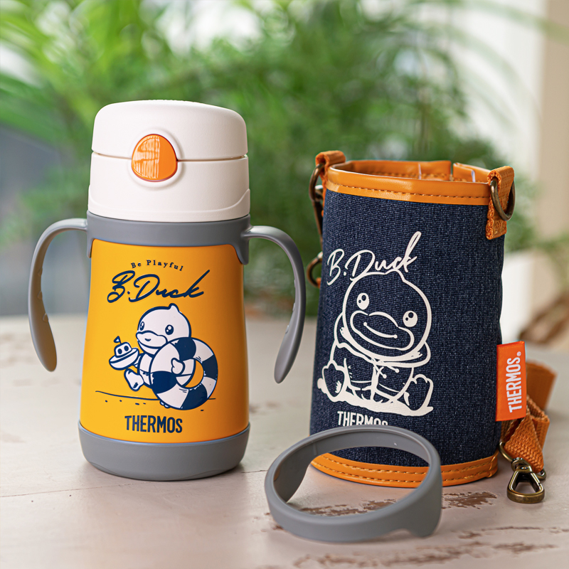 热销膳魔师魔法师儿童保温杯带吸管 婴儿宝宝保温水杯外出可携式