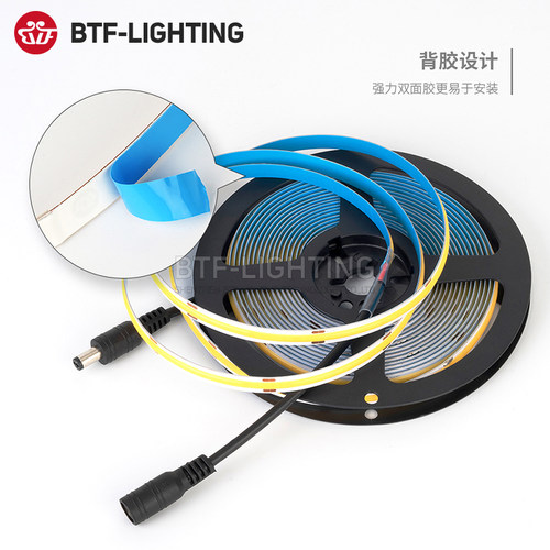 热销新品12V超亮柔性FCOB灯带贴片家装饰造型自粘展柜台灯箱灯条