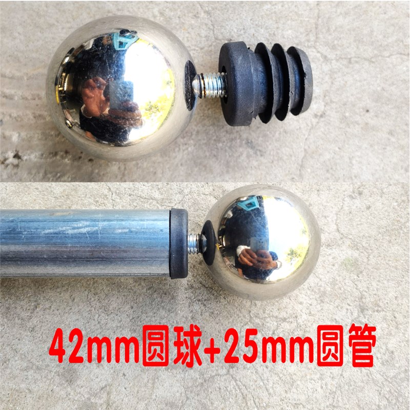 热销不锈钢圆球空心球旗杆球头8mm螺丝球手持旗杆伸缩杆装饰抛光