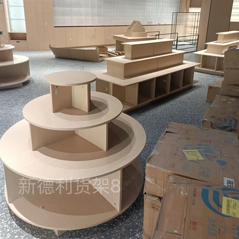 热销定做木质货架书柜图书展示柜图书柜书店展示架中岛柜图书馆书