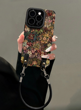 满屏油画百草新款适用苹果16Pro手机壳iPhone15max小米14华为mate70pura80k60荣耀400x200vivos30reno13note