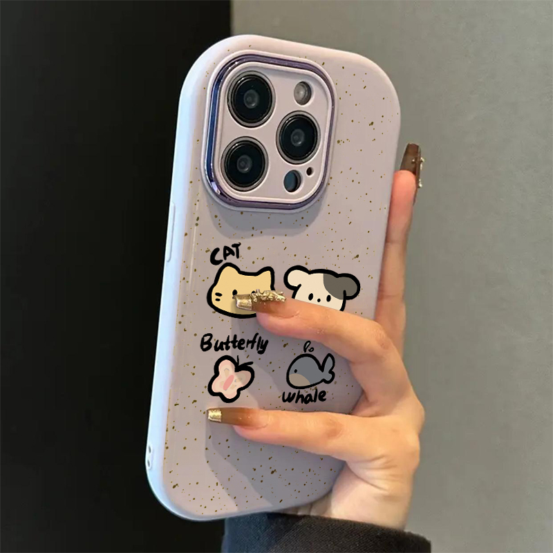 泼墨涂鸦猫咪小狗新款适用苹果16Pro手机壳iPhone14max小米15华为mate70k60荣耀X100nova13opporeno12Magic7