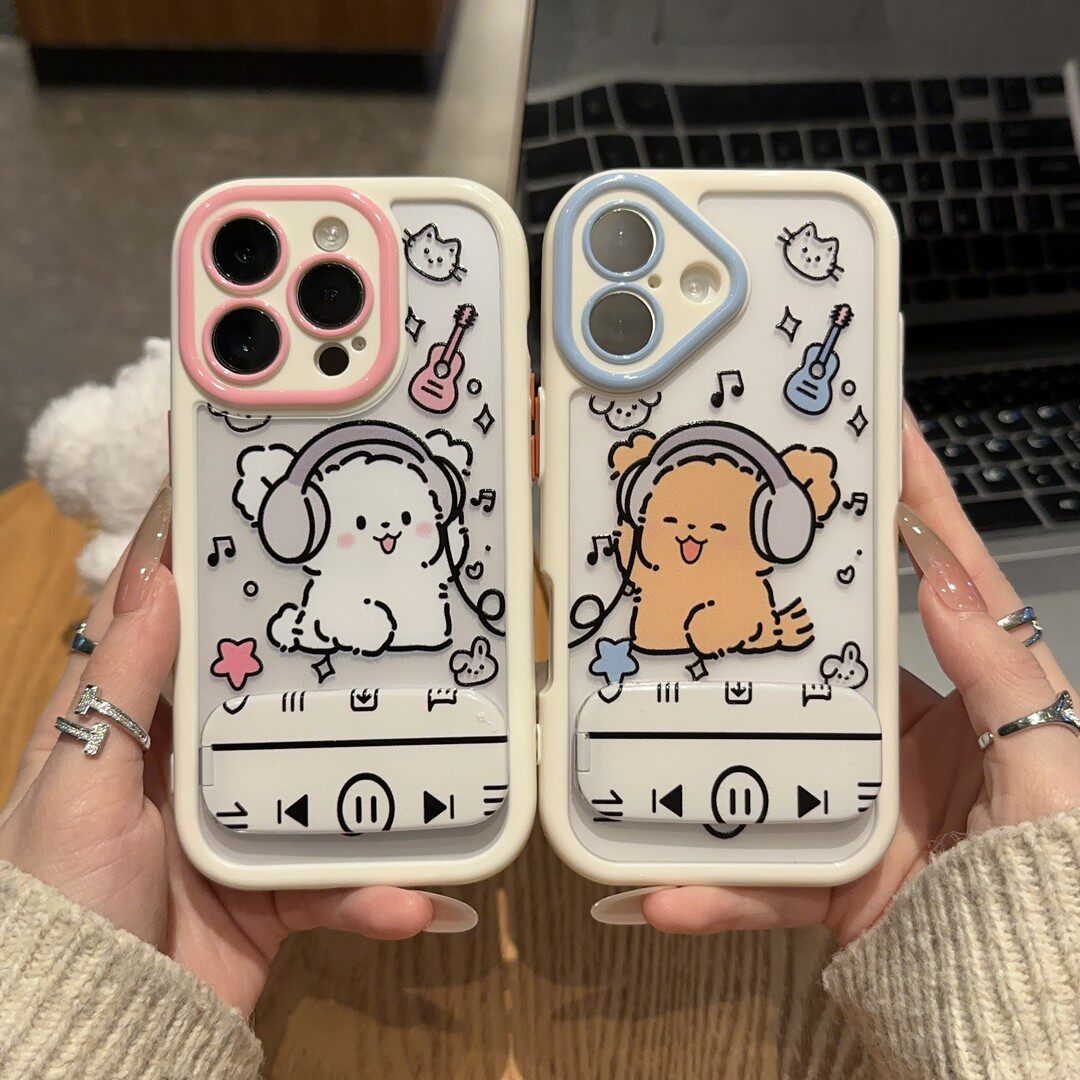 情侣耳机情侣小狗新款适用苹果17Pro手机壳iPhone16max13小米15华为mate80pura70k90nova14荣耀500x200magic8