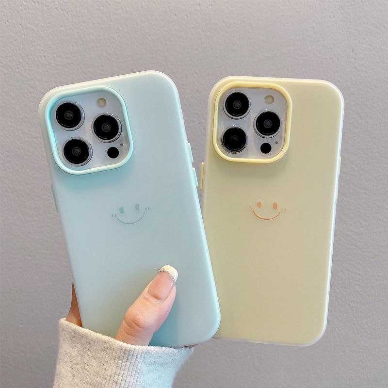 情侣个性简约笑脸果冻壳新款适用苹果16pro手机壳iPhone15max小米14华为mate70pura80荣耀x100k60opporeno13