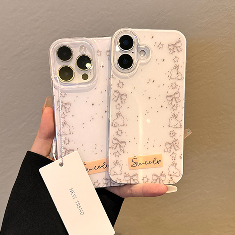蝴蝶结可爱兔子新款适用苹果16pro手机壳iPhone15max小米14华为mate70荣耀100k50p60note13nova12x200Magic6