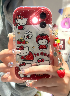 爱心草莓猫咪酱新款适用苹果16pro手机壳iPhone17max14小米15华为mate70pura80k60荣耀x200nova12vivoiqoo13