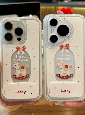 蝴蝶结波点木马新款马年适用苹果17Pro手机壳iPhone16max小米15华为mate80pura70k90Reno14荣耀400x200一加13