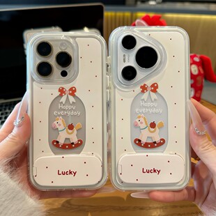 蝴蝶结波点木马新款 马年适用苹果17Pro手机壳iPhone16max小米15华为mate80pura70k90Reno14荣耀400x200一加13