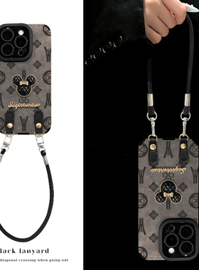 立体米奇翻毛皮新款适用苹果16Pro手机壳iPhone15max小米14华为mate70pura80k60nova13Reno12荣耀x200FindX7