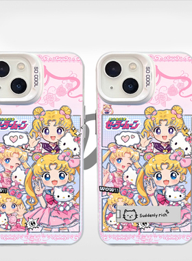 美少女漫画拼接新款适用苹果16Pro手机壳iPhone15max小米14华为mate70pura80k60荣耀x100opporeno13nova12s20