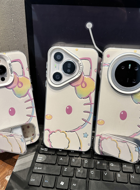 蝴蝶结猫咪支架新款适用苹果16promax手机壳iPhone15pro17小米14华为mate70pura80荣耀200k60reno13nova12