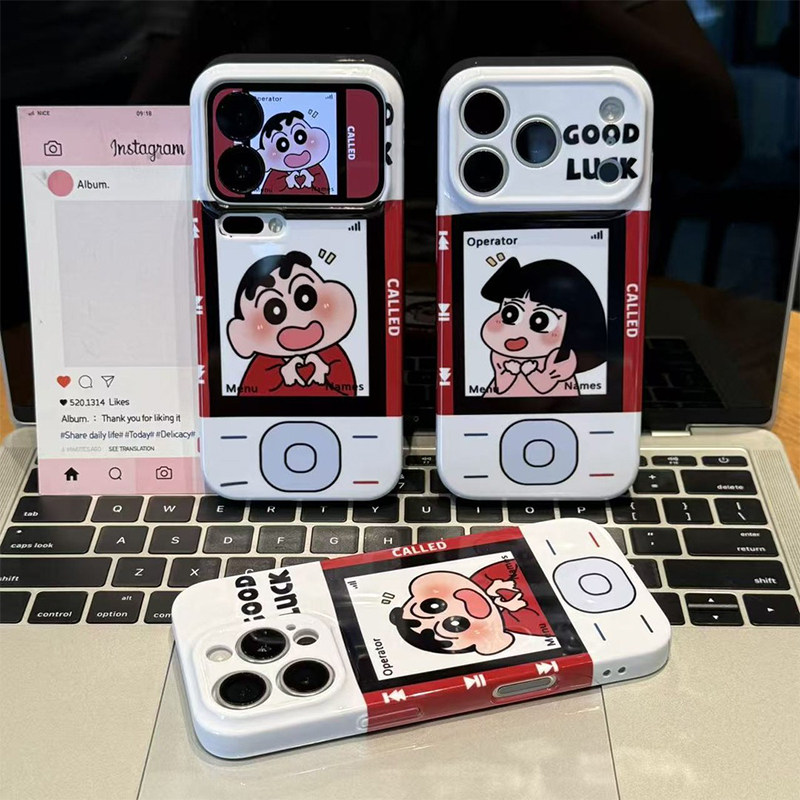 情侣比心小新妮妮新款适用苹果17Promax手机壳iPhone16pro小米17华为mate80pura80k90nova15荣耀500vivox300