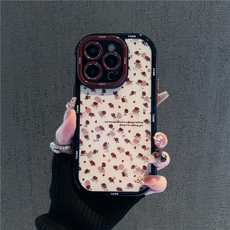 满屏玫瑰花朵新款适用苹果16pro手机壳iPhone15max11小米14华为mate60荣耀300x200k70p50iqoo13reno12vivos18