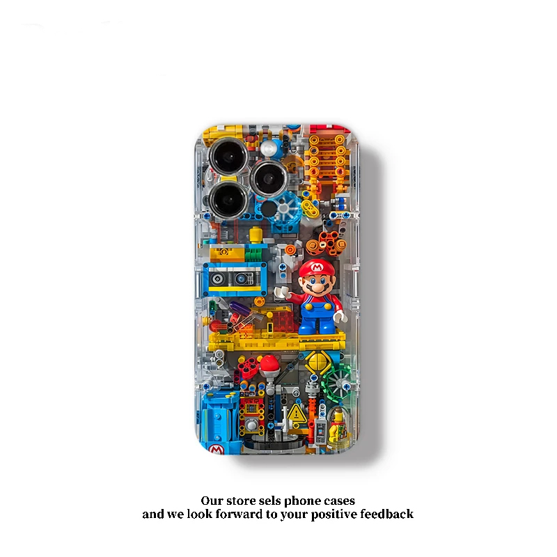 积木马里奥菲林新款适用苹果16pro手机壳iPhone15max小米14华为mate70p60k80荣耀x100opporeno13一加ace2iqoo