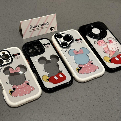 情侣米奇米妮背影新款适用苹果16Pro手机壳iPhone17max小米15k80华为mate70pura80k60x200vivoiqoo13nova14