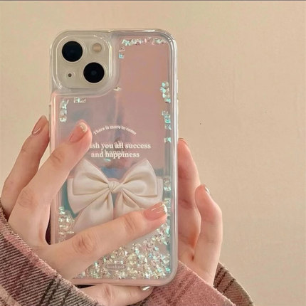 英文白蝴蝶流沙壳适用苹果16Promax手机壳iPhone14Pro小米15华为mate70p60荣耀200findx7nova13Reno12iQOO11