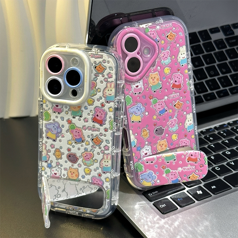 猪猪和朋友镜子支架新适用苹果16pro手机壳iPhone15max小米14华为mate70pura80k60荣耀200x100opporeno13一加