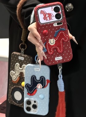 新年波点小马挂绳马年新款适用苹果17Pro手机壳iPhone16max小米15华为mate80pura70k90note14荣耀400x200s30