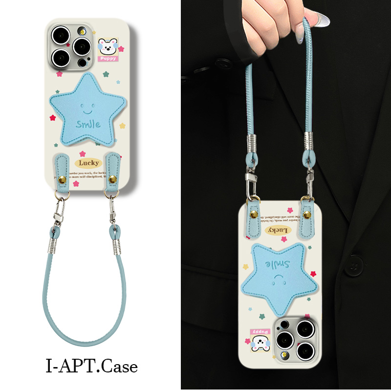 米黄底大蓝星星菲林适用苹果16pro手机壳iPhone15max小米14华为mate70pura80k60荣耀200x100opporeno12一加13