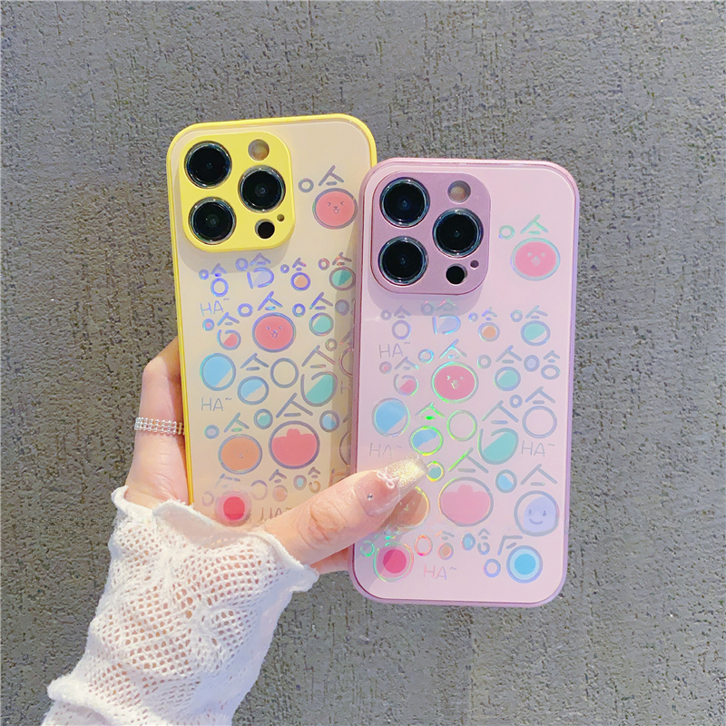 情侣哈哈表情玻璃新款适用苹果16Pro手机壳iPhone15max小米14华为mate70pura80k60荣耀vivox100findx6nova13