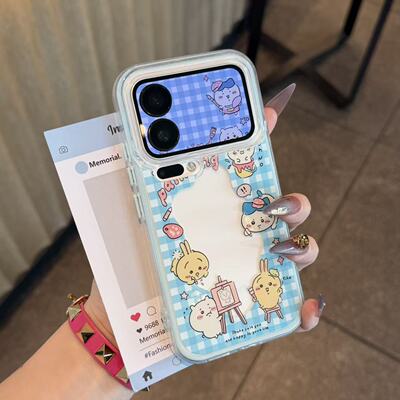 格纹乌萨奇相框新款适用苹果17Pro手机壳iPhone16max小米15华为mate80pura70k90Reno14荣耀500vivox300一加13