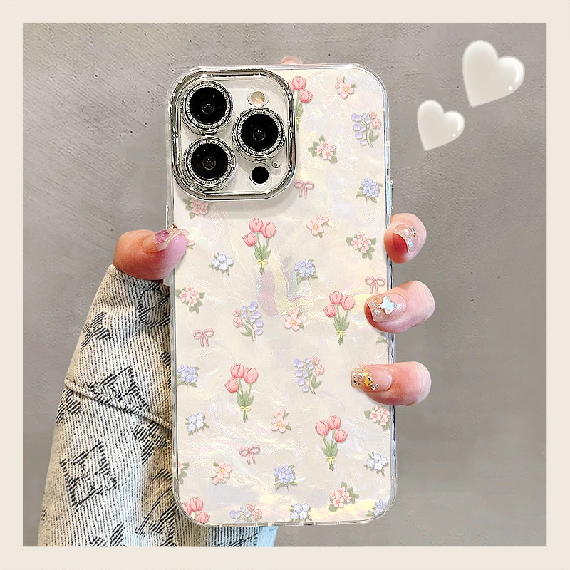 满屏碎花郁金香新款适用苹果17Pro手机壳iPhone16max小米15华为mate80pura70k90nova14荣耀500x300magic8s50