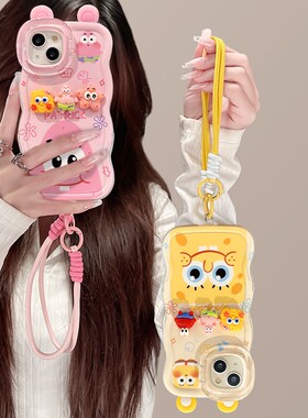 情侣海绵宝宝派大星适用苹果16Promax手机壳Phone15pro14plus小米13华为Mate60荣耀90x200p50k70nova12reno11