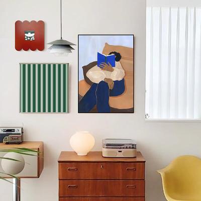 孟菲斯多巴胺风客厅沙发背景组合装饰画小众艺术抽象几何挂画