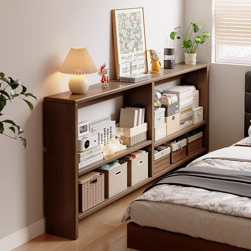 实木床边长条收纳柜床尾极窄架子卧室床头靠背书架夹缝置物架桌子