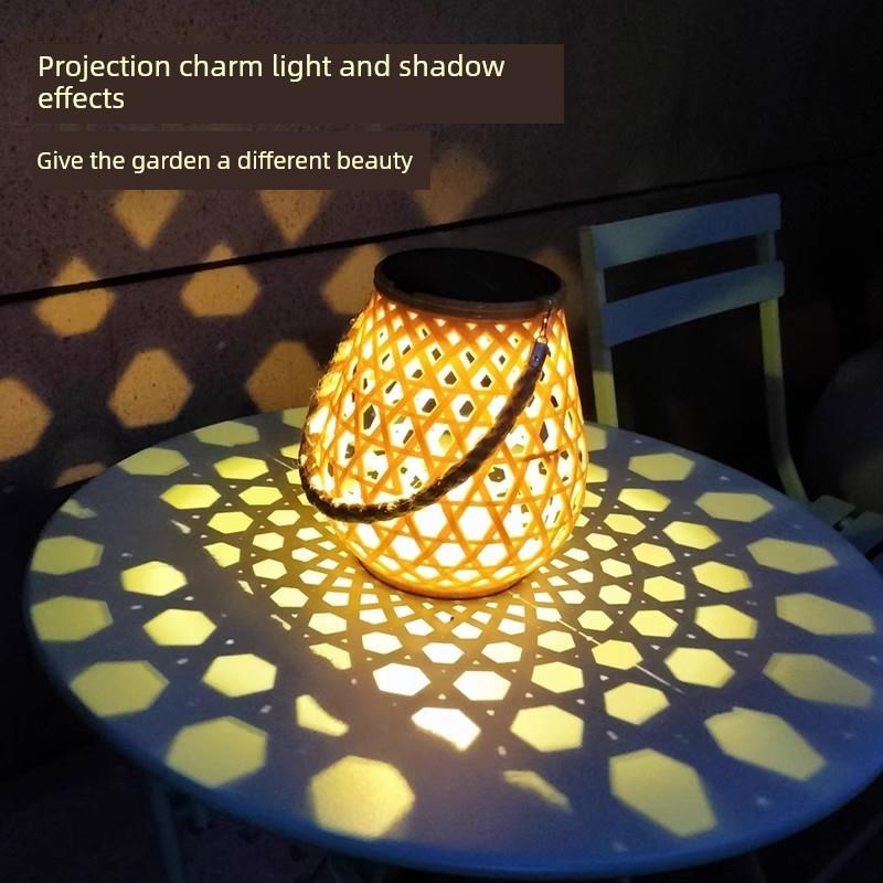 Led太阳能庭院景观布局中式阳台藤式落地式挎包户外花园氛围灯