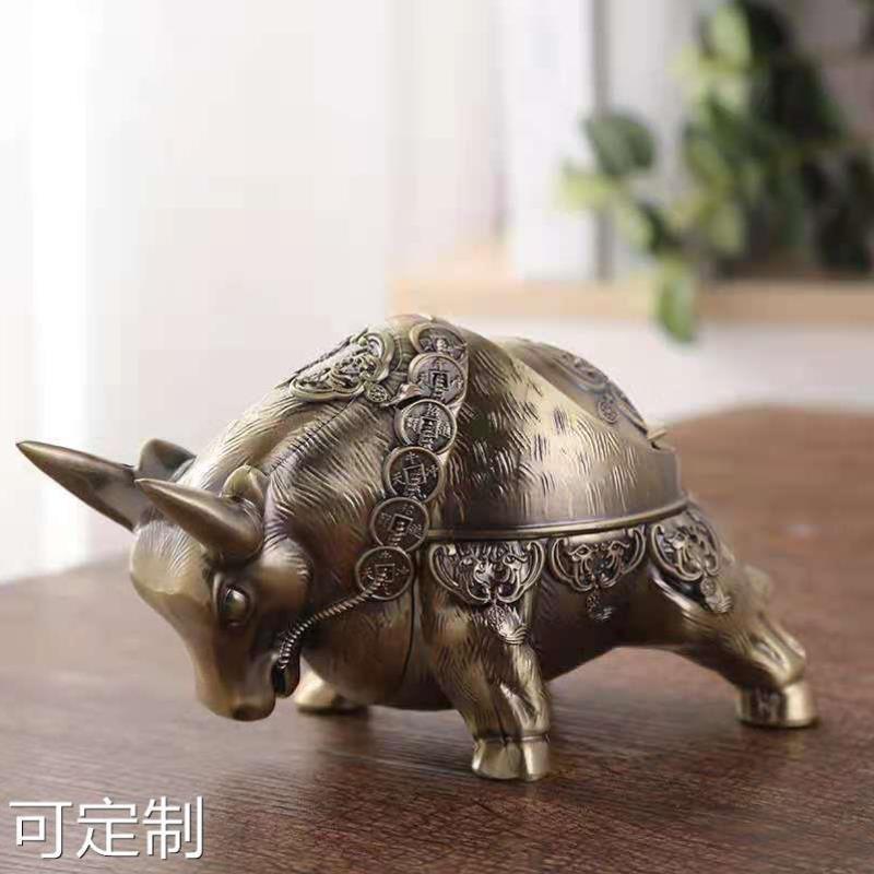 新款创意时尚牛气冲天烟灰缸 沉稳内敛实用雅致家用烟灰缸